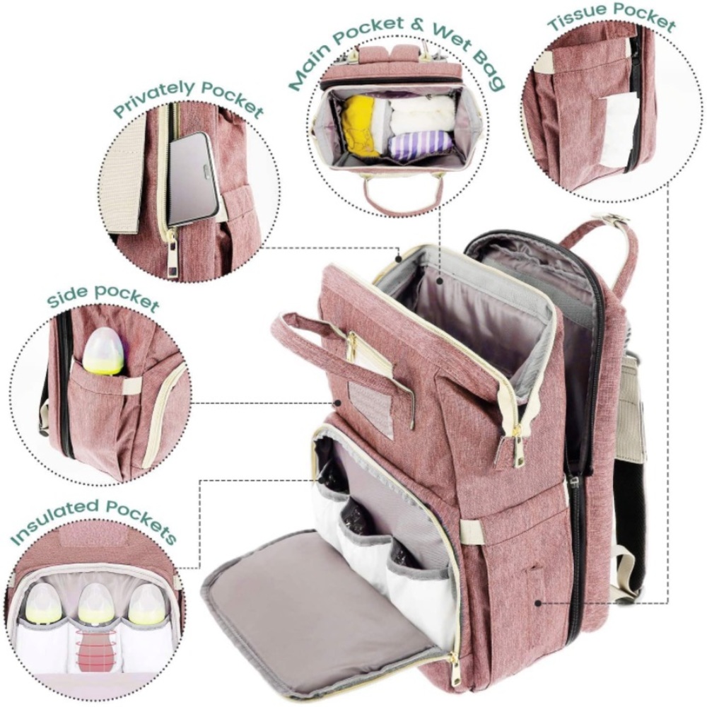 Brand new-Hotbest Diaper Backpack, Changing Area/Mat, Lots of pockets! - Picture 13 of 14